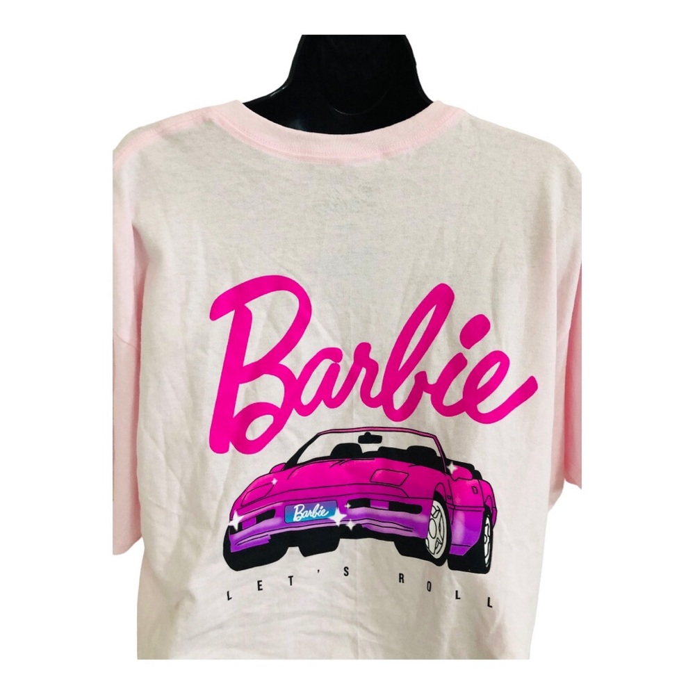 Barbie pink graphic print Barbie corvette t-shirt size XL new - Picture 8 of 16